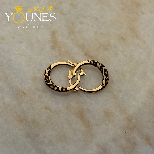 گوشواره طلا حلقه ای پلنگی